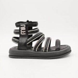 صندل بناتي باحزمه عالي لون اسود