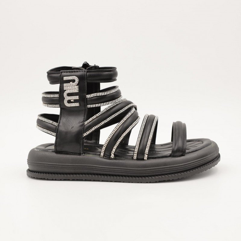 صندل بناتي باحزمه عالي لون اسود