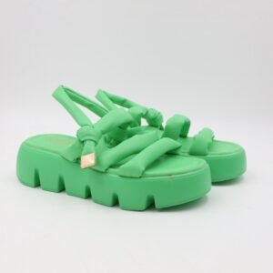 صندل ستاتي نعل عريض لون أخضر