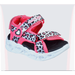 صندل سكيتشرز اس لايت: هارت لايت للأطفال لون زهري-Skechers Kids' S Lights: Heart Lights - Savvy Cat Sandal