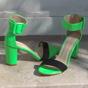 صندل كعب عالي مفتوح لون اخضر