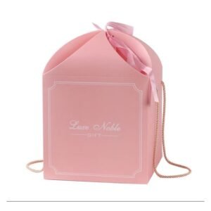 صندوق كرتون للهدايا حجم 11×11×11سم لون زهري