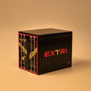 صندوق هدايا معدن شبابي للساعه شكل كونتينر لون أسود