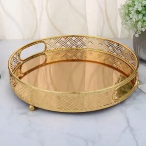 صينية تقديم خشبية دائرية 20 سم