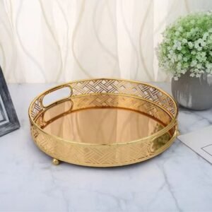 صينية تقديم خشبية دائرية 30 سم