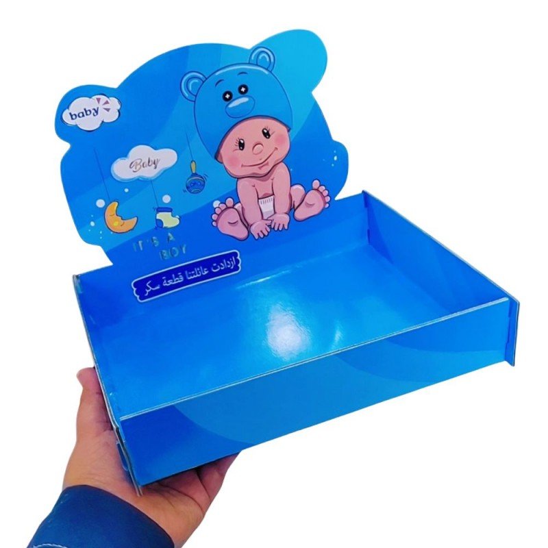 صينية توزيعات البيبي لون ازرق