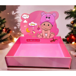 صينية توزيعات البيبي لون زهري