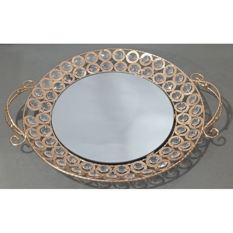 صينية ذهبي مراي مع كرستالات