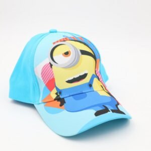 طاقية أطفال واقية من الشمس برسمة ذا مينيونز الشهير لون أزرق غامق