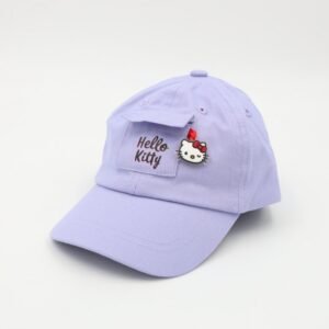 طاقية أطفال واقية من الشمس برسمة هيلو كيتي لون بنفسجي