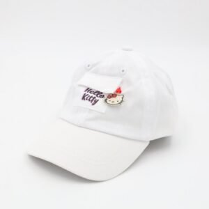 طاقية أطفال واقية من الشمس برسمة هيلو كيتي لون أبيض