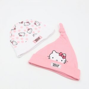 طاقية بيبي من هيلو كاتي لحديثي الولادة عدد 2 لون زهري