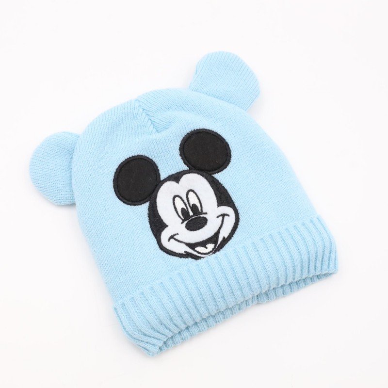 طاقية صوف MICKEY MOUSE عمر 1-3 سنوات ازرق فاتح