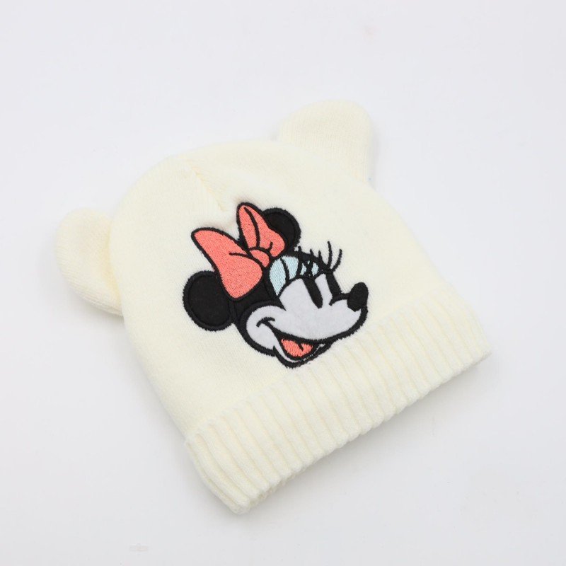 طاقية صوف MINNIE MOUSE عمر 1-3 سنوات ابيض