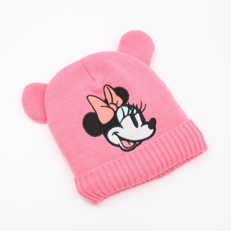 طاقية صوف MINNIE MOUSE عمر 1-3 سنوات زهري بارد