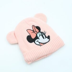 طاقية صوف MINNIE MOUSE عمر 1-3 سنوات زهري فاتح