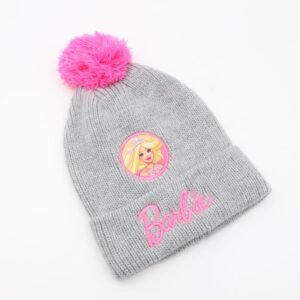 طاقية صوف منسوجة ديزني Barbie لون فوشي وسكني