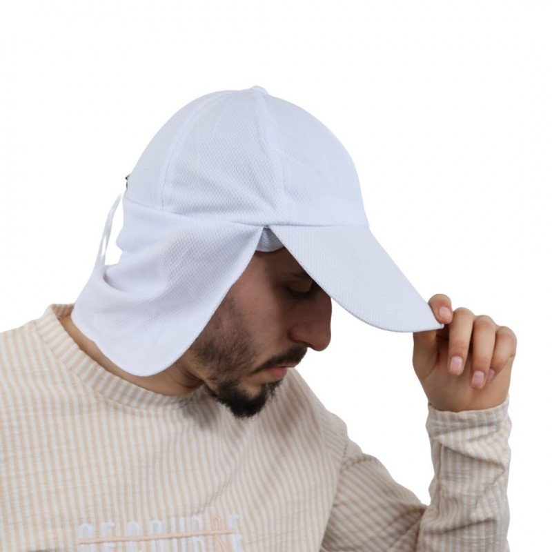 طاقية للرأس والرقبة للرجال لون أبيض
