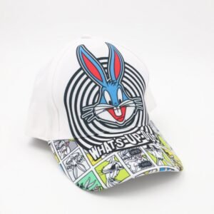 طاقية ولادي واقية من الشمس برسمة الأرنب الشهير لون أبيض