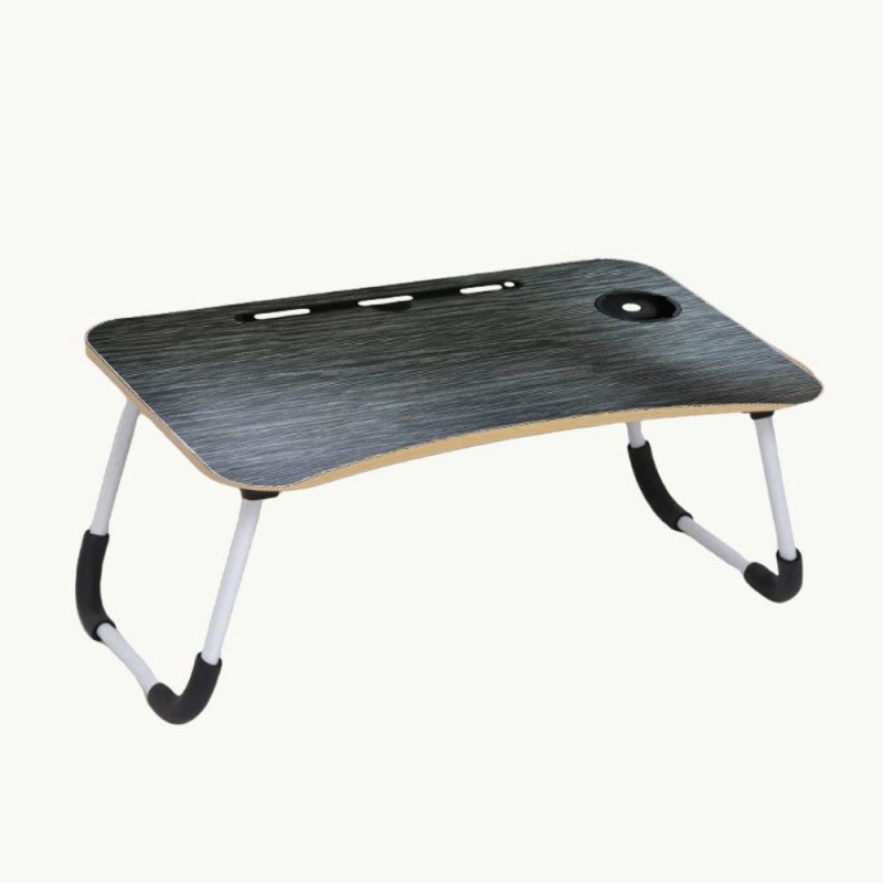 طاولة اللاب توب والدراسة القابلة للطي جودة ممتازة وعملية لون اسود مع مكان مخصص لحمل الكوب