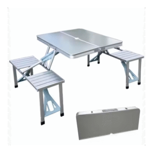 طاولة الرحلات المتنقلة قابلة للطي مع مقاعد داخلية