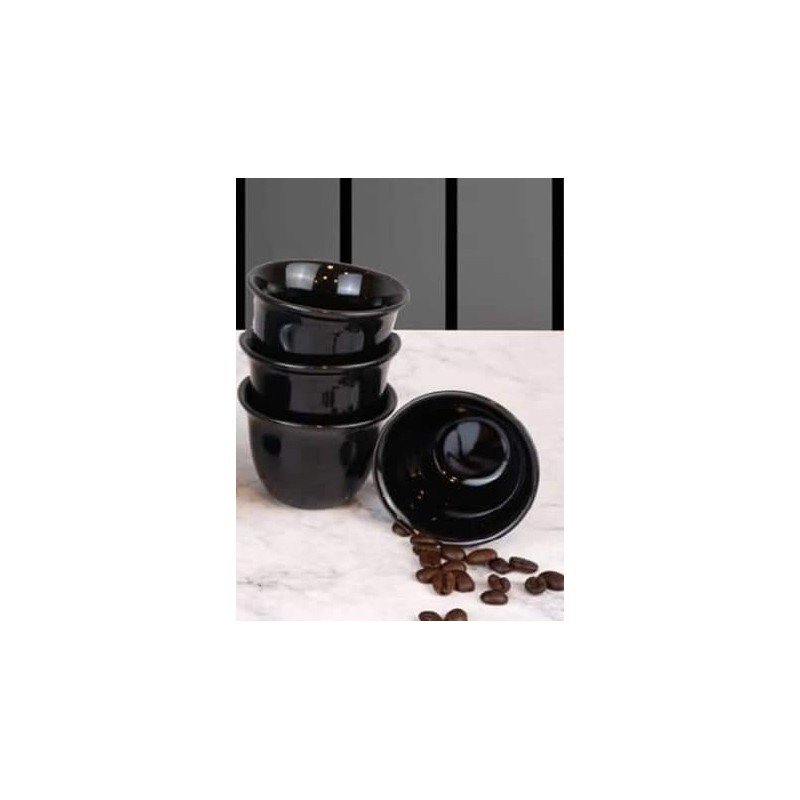 طقم 12 فنجان قهوة سادة لون أسود - Image 2