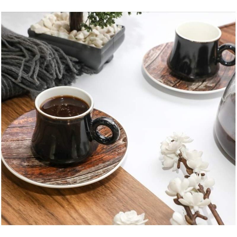 طقم 12 فنجان قهوة مع صحونهم