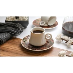 طقم 12 فنجان قهوة مع صحونهم