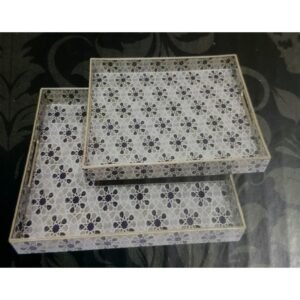 طقم 2 صينية مستطيل