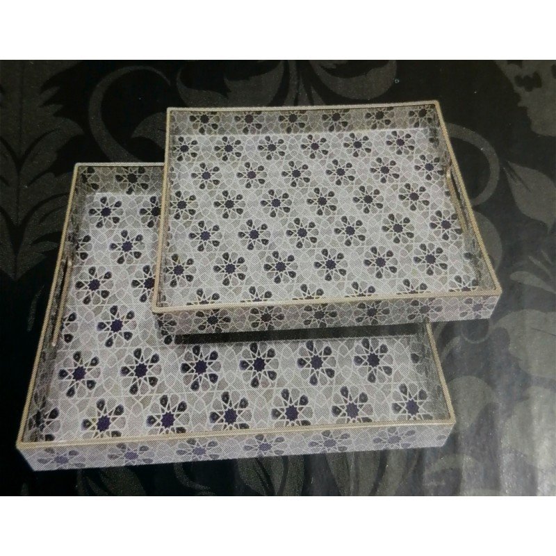 طقم 2 صينية مستطيل