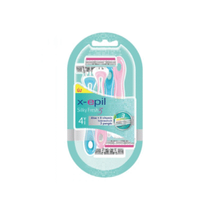 طقم 4 شفرات حلاقة نسائية من x-epil كل شفرة تحتوي على 3 شفرات