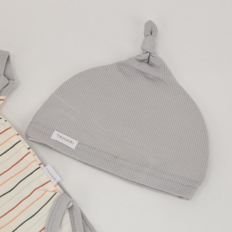 طقم 4 قطع للأطفال لون رمادي و أبيض