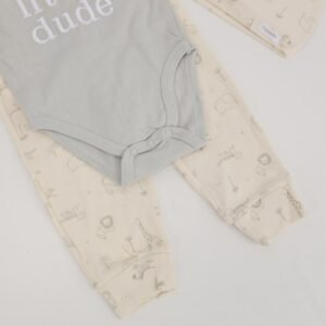 طقم 4 قطع للأطفال لون رمادي و بيج