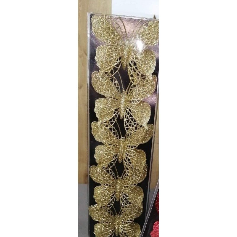 طقم 5 فراشات ذهبي مع ملقط تعليق - Image 2