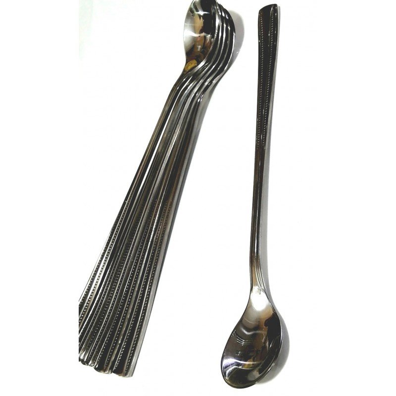 طقم 6 معالق يد طويلة مع نقشة - Image 3