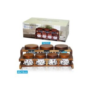 طقم ( 7 علب بهار ) مع ستاند خشبي