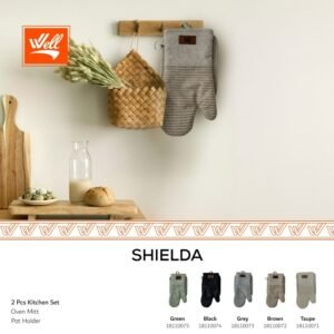 طقم أدوات مطبخ قماش لون بيج