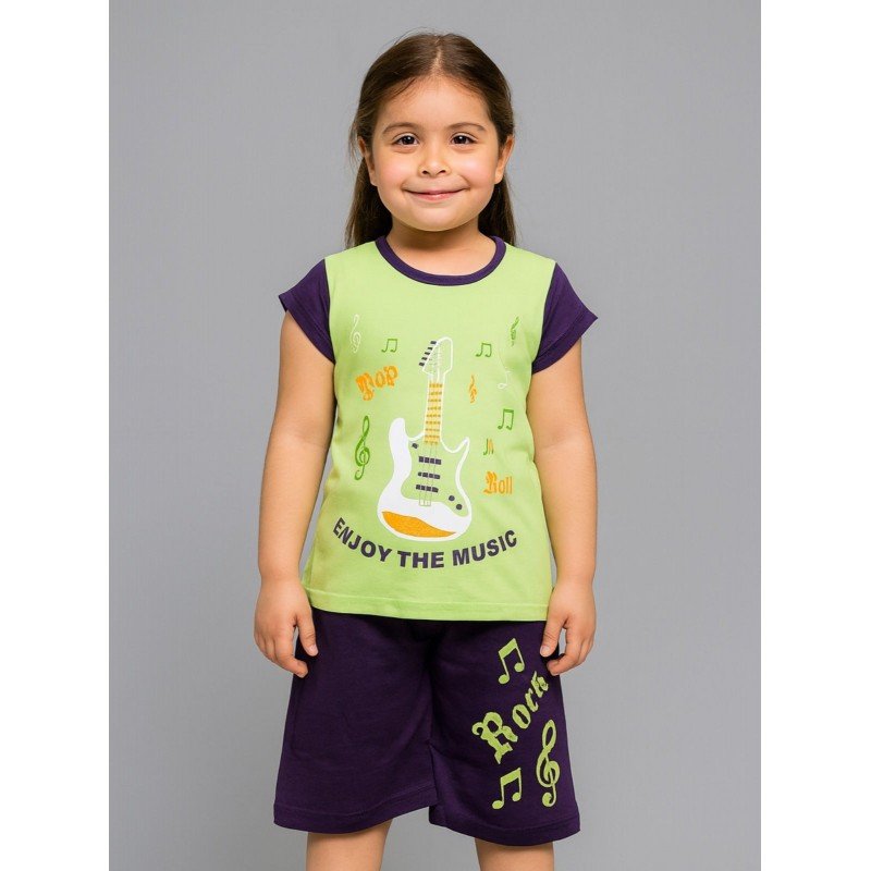 طقم أطفال قطعتين شورت + تيشيريت