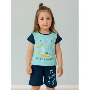 طقم أطفال قطعتين شورت + تيشيريت