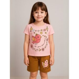 طقم أطفال قطعتين شورت + تيشيريت