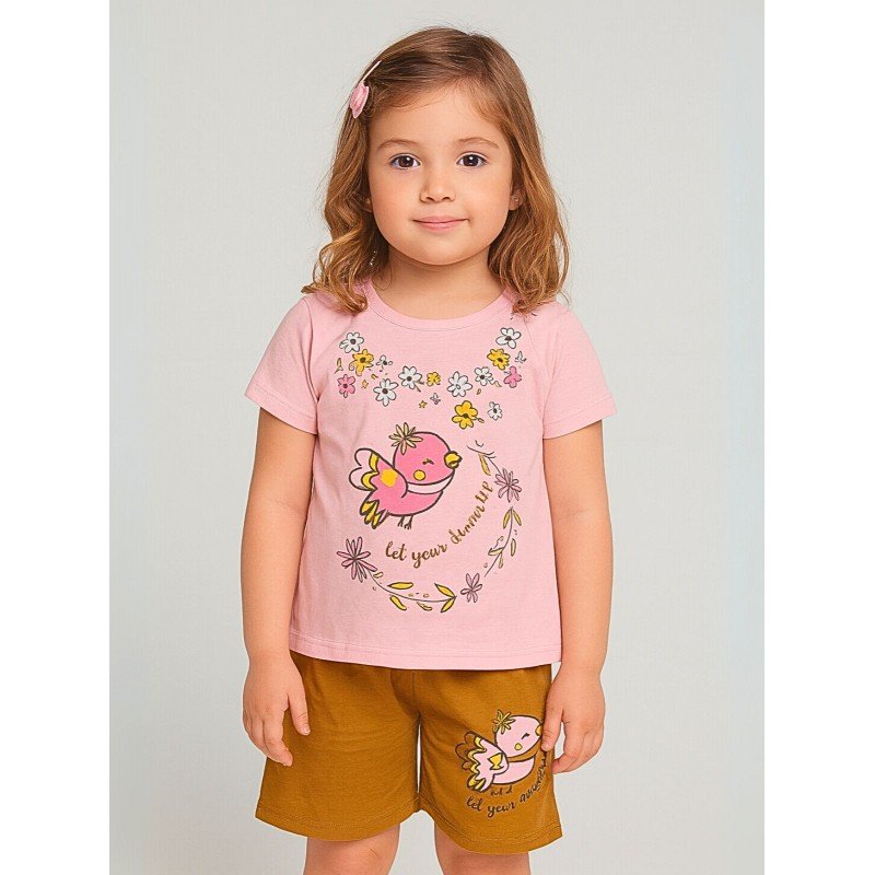 طقم أطفال قطعتين شورت + تيشيريت