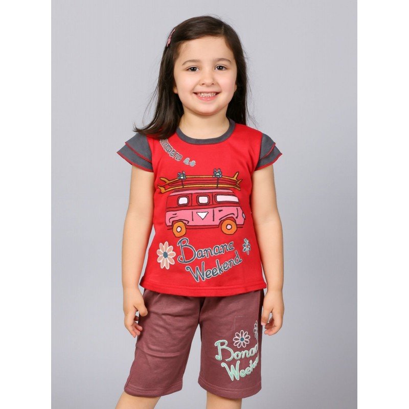 طقم أطفال قطعتين شورت + تيشيريت