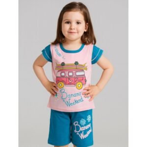 طقم أطفال قطعتين شورت + تيشيريت