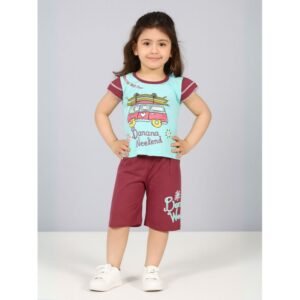 طقم أطفال قطعتين شورت + تيشيريت