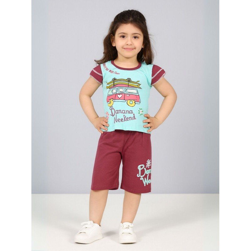 طقم أطفال قطعتين شورت + تيشيريت