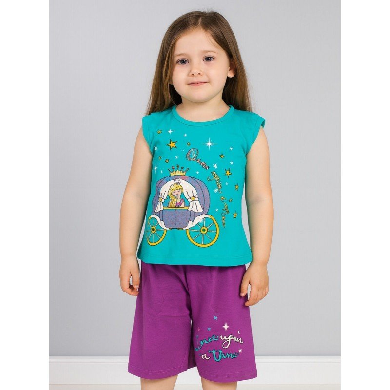 طقم أطفال قطعتين شورت + تيشيريت