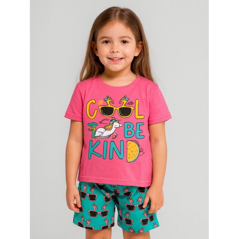 طقم أطفال قطعتين شورت + تيشيريت