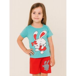 طقم أطفال قطعتين شورت + تيشيريت