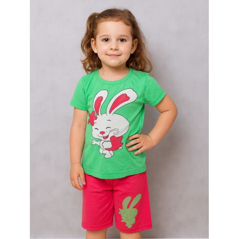 طقم أطفال قطعتين شورت + تيشيريت