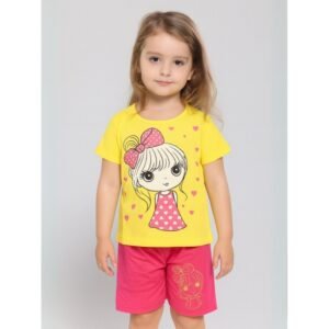 طقم أطفال قطعتين شورت + تيشيريت